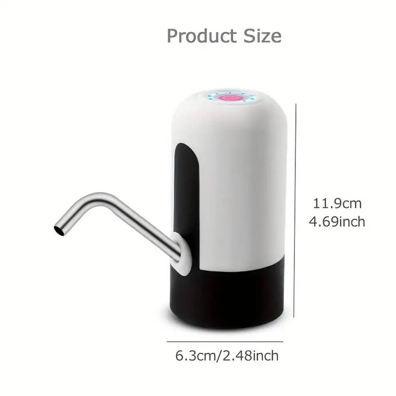 Pompa elettrica ricaricabile tramite USB per bottiglie d'acqua - Distributore automatico per caraffe da 11,36-18,93 litri, accessorio portatile per bevande da campeggio_voghion.com