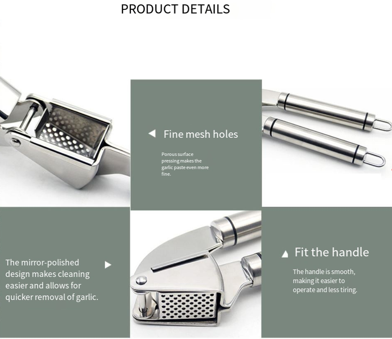 Stainless Steel Garlic Press Garlic Crusher Garlic Crusher Multi Function Garlic Mash Stirring Kitchen Gadget_voghion.com