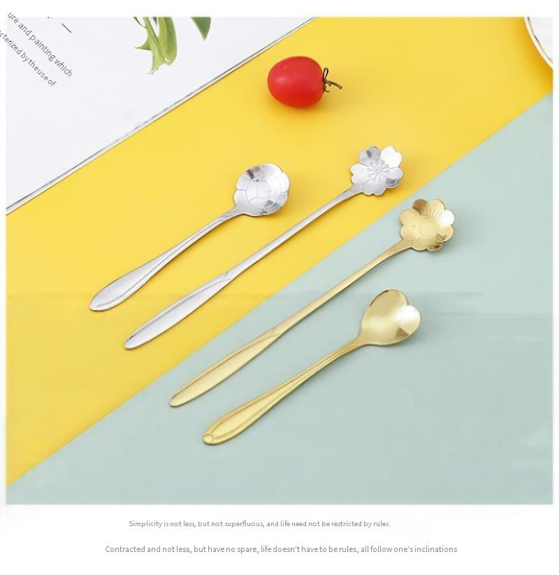 Creative Stainless Steel Spoon Set - Heart & Rose Shaped Spoons For Coffee Dessert & Mixing (Unique Design Elegant Tableware Perfect Gift Idea)_voghion.com