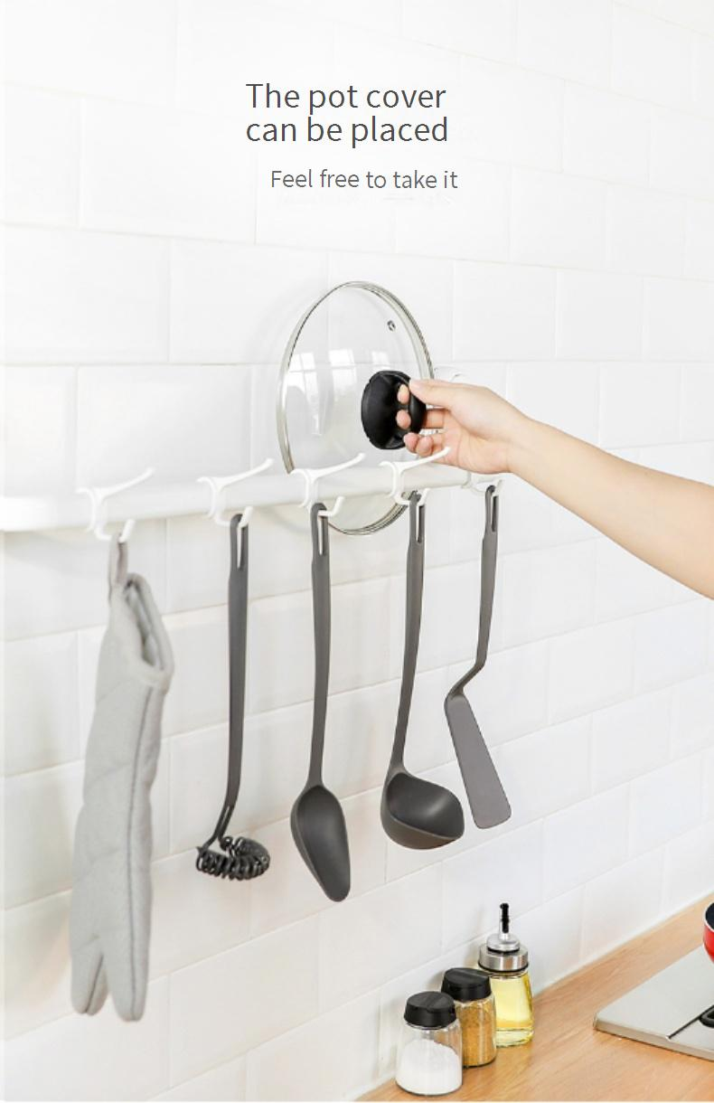 Kitchen Wall Hooks - No Drill Vacuum Suction Organizer (Heavy Duty Hanging Rack For Utensils Pots & Pans - Holds 5kg Fits Tile & Smooth Surfaces)_voghion.com
