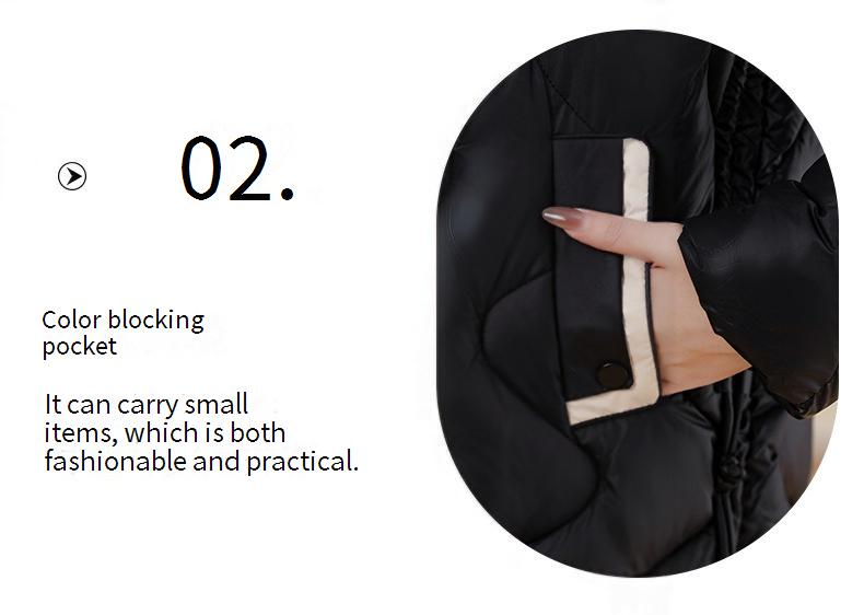 Langer, gesteppter Puffermantel für Damen, leichte Winterjacke mit Kapuze, modische, übergroße, lässige Oberbekleidung_voghion.com