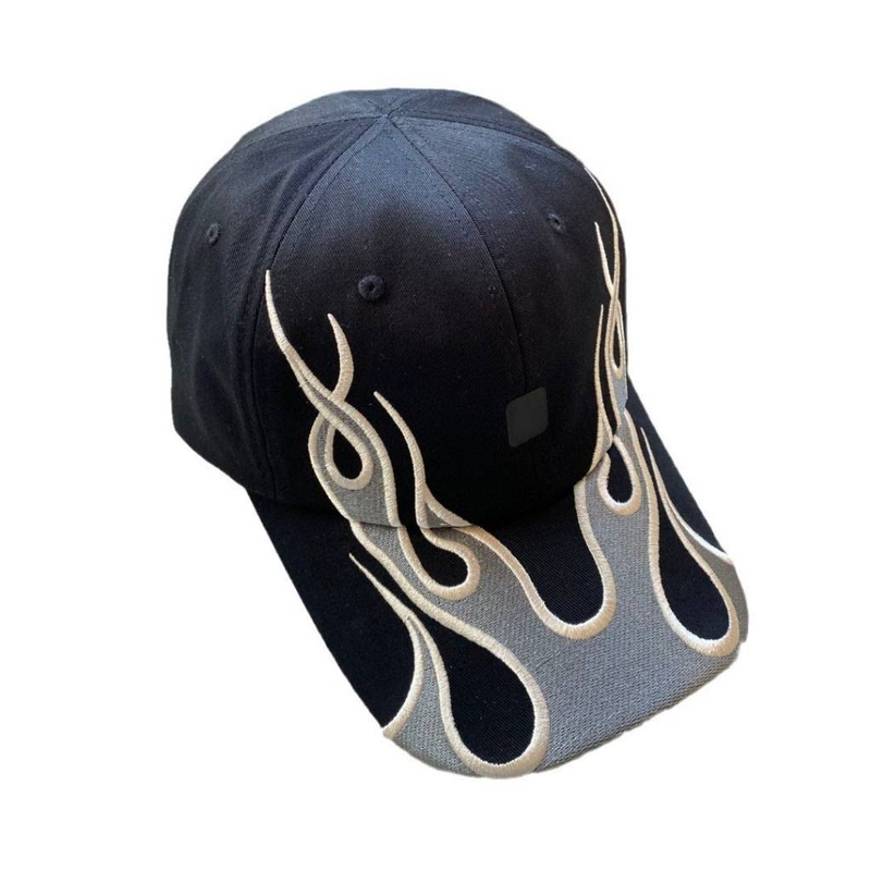 A Baseball Cap With A Flame Pattern Printed On It, Suitable For Men And Women To Wear In Spring And Summer, Is A Suitable Sunscreen Hat_voghion.com