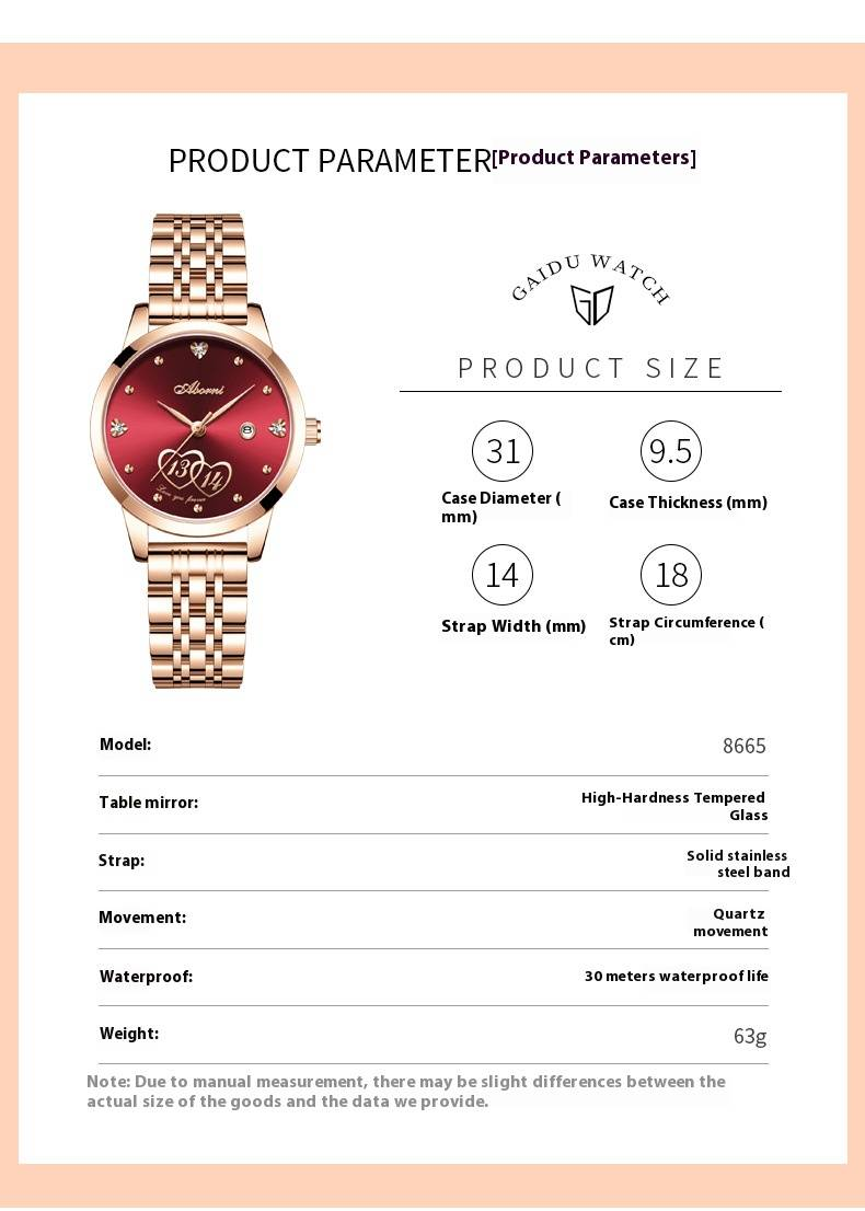 Elegant Women's Quartz Watch With Calendar, Stainless Steel Band, Minimalist Design For Everyday Wear Calendar Steel Belt Ladies Watch_voghion.com