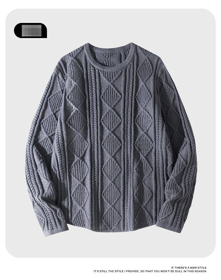 Pull oversize en maille torsadée pour femme, col en V, coupe ample et décontractée, couleur unie, idéal pour les superpositions automnales._voghion.com