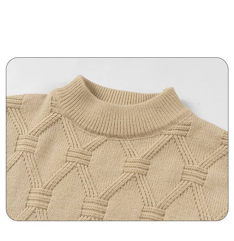 Vêtements pour hommes - Pull en maille douce pour homme, style décontracté d'hiver, à torsades, col rond, coupe ample, manches longues, pour adolescents et jeunes adultes_voghion.com