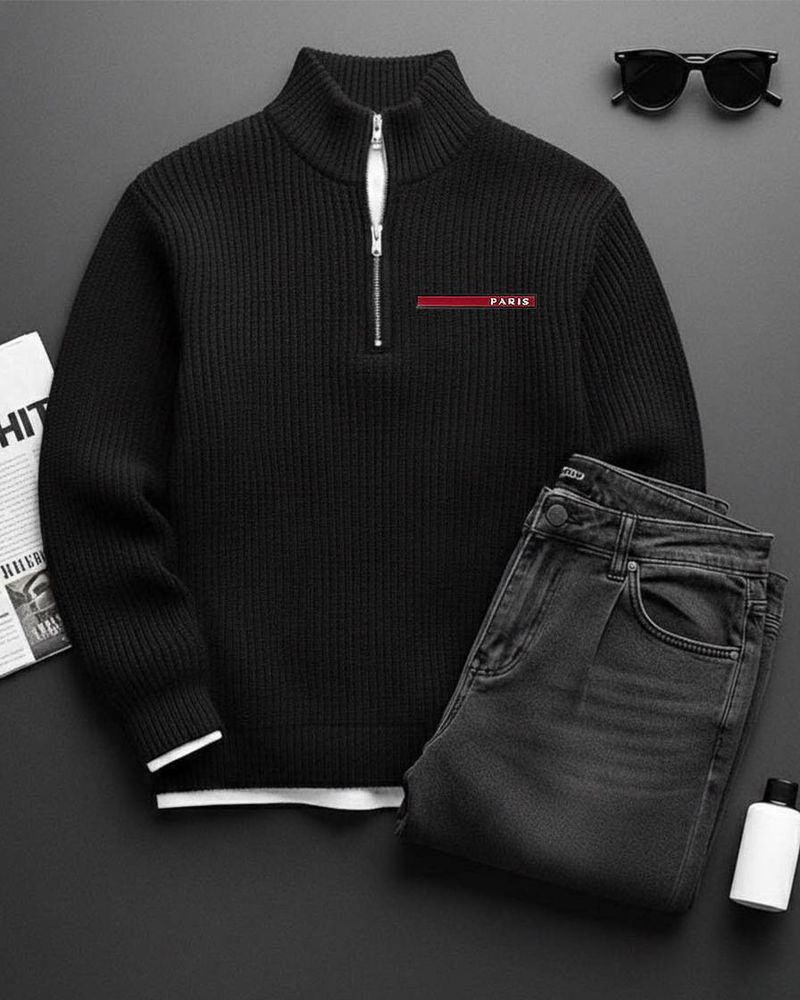 Herrenbekleidung Textur Jacquard Schweres Rundhals-Sweatshirt, Neuer Stil Im Frühling Und Herbst, Modisches, Vielseitiges Langarm-Unterhemd_voghion.com