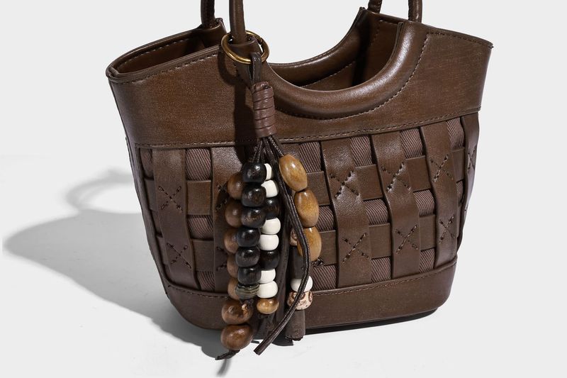 Borsa a secchiello con design di nicchia intrecciato di ispirazione retrò, nuovo arrivo autunno 2025, borsa a tracolla e tote versatile ed estetica con cestino di verdure_voghion.com