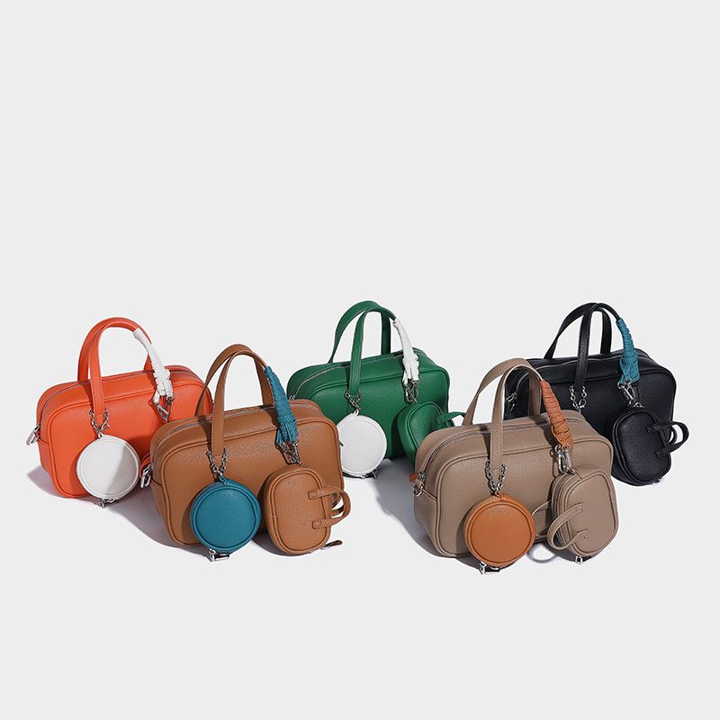 Borsa da bowling Boston di ispirazione vintage con tracolla staccabile: elegante borsa a tracolla e a spalla singola per donna (vari colori)_voghion.com