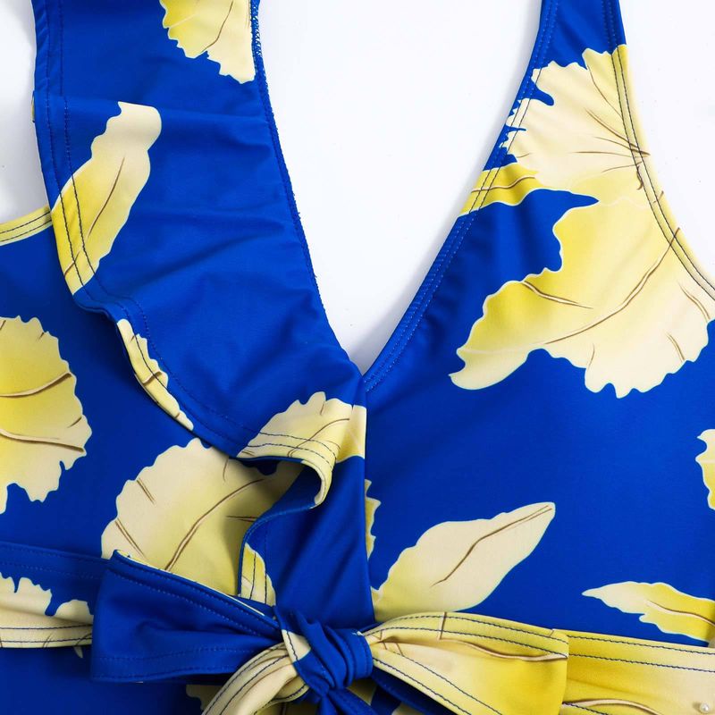 Women's Clothing Sexy One Piece Swimsuit Female Retro Ruffled Chiffon Skirt Swimsuit Suit_voghion.com