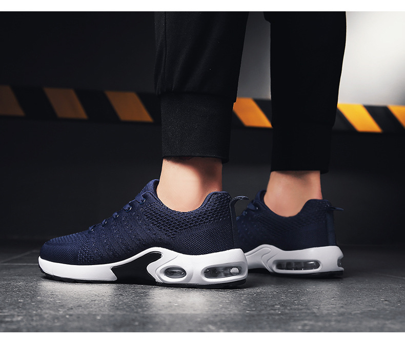 Chaussures pour hommes nouvelles chaussures à coussin d'air pour hommes chaussures en maille pour hommes chaussures de sport à tissage volant chaussures à la mode chaussures de course décontractées respirantes chaussures pour hommes_voghion.com