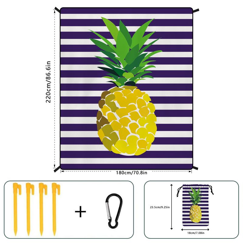 Microfiber Beach Mat - Waterproof Sand-Free Picnic Blanket With Storage Pocket (Portable Quick-Dry Lightweight For Camping Travel & Outdoor)_voghion.com