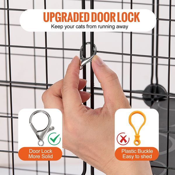 Large 4-tier Cat Cage 41 X 41 X 55' Metal Wire Cat Enclosure With Hammock_voghion.com