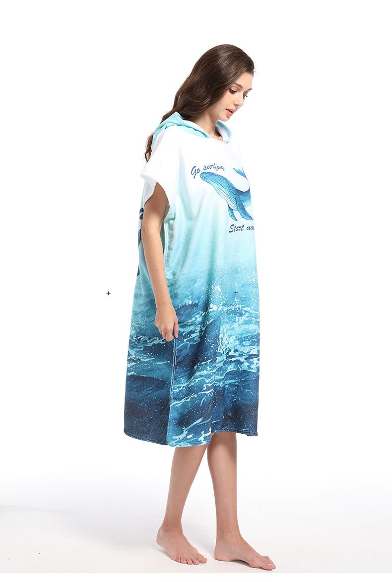 Asciugamano da bagno con cappuccio per adulti e bambini, in microfibra, mantella da spiaggia, ad asciugatura rapida, accappatoio, mantello da spiaggia_voghion.com