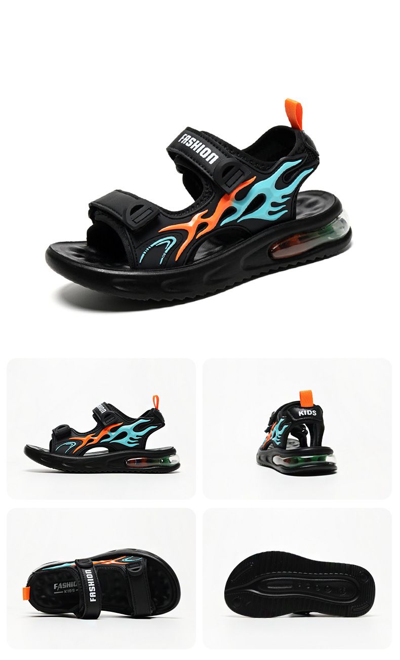 Kids Shoes Children's sandals 2024 summer new boys' non slip soft soled beach shoes for middle and large children's boys open toed trendy sandals_voghion.com