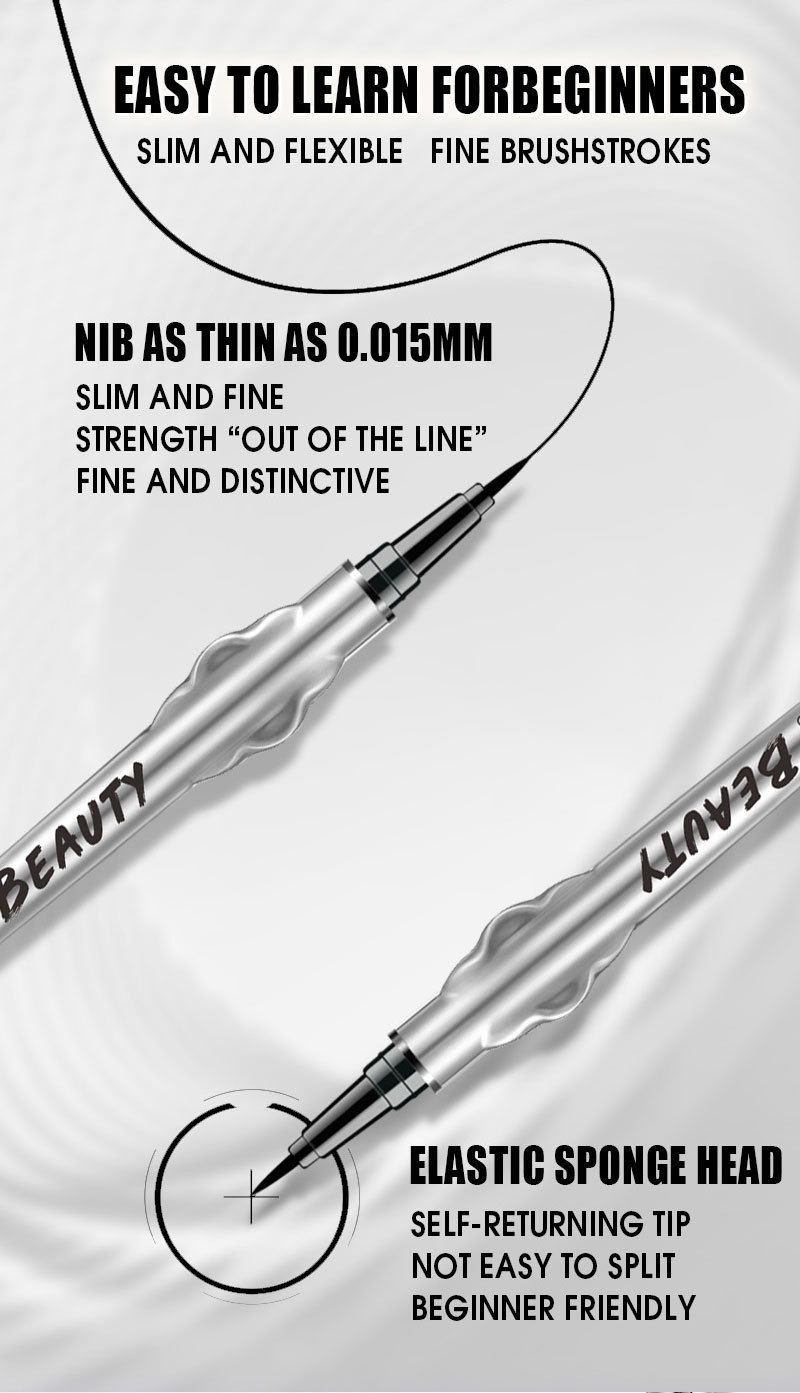 Ombretto e matita combinati, eyeliner liquido nero in penna per occhi, trucco naturale senza sbavature, asciugatura rapida, impermeabile e resistente al sudore._voghion.com