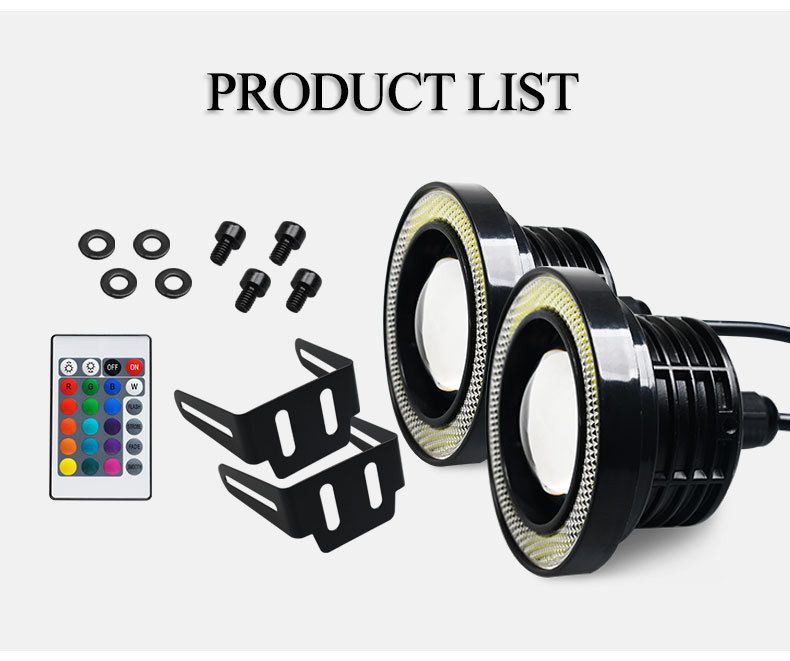 kuuma myynti LED enkelisumuvalo RGB kaukosäädin etusumuvalo 3,0/3,5 tuuman cob demon angel eye_voghion.com