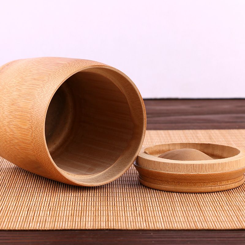 Portable Bamboo Tea Canister Travel Food Storage Candy Jar Container Box for Tea Coffee Beans Nuts Spices_voghion.com