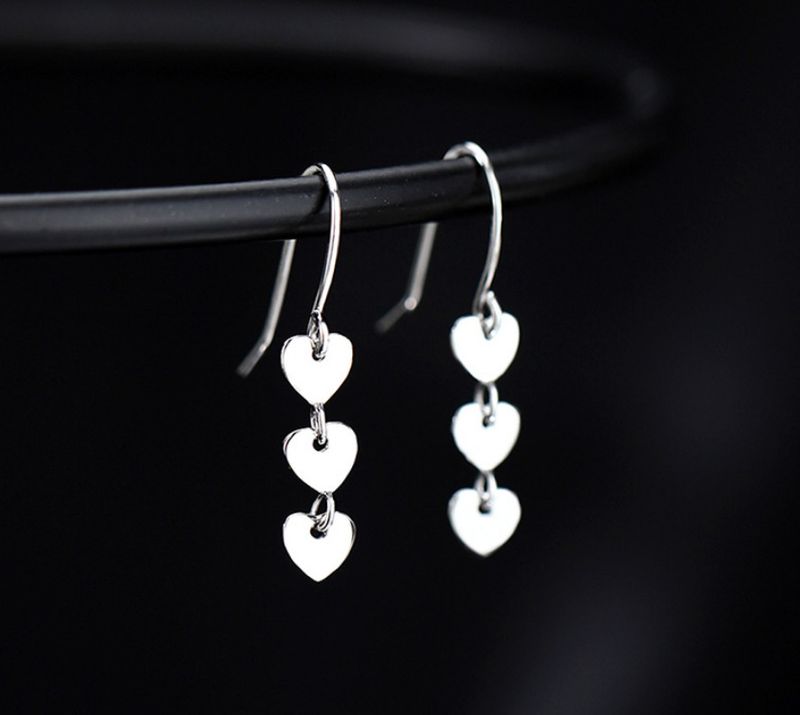 Ohrstecker in Herzform für Damen und Mädchen, 925er Sterlingsilber, K65_voghion.com