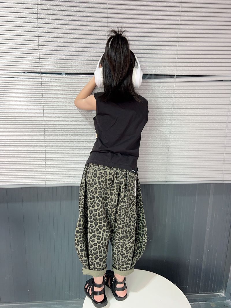 Pantalon de jogging décontracté pour enfant (3-8 ans, 90-140 cm, 100 % coton, imprimé camouflage/léopard)_voghion.com