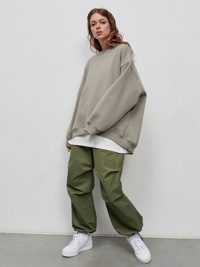 Robe femme col rond sweat à capuche ample femme_voghion.com