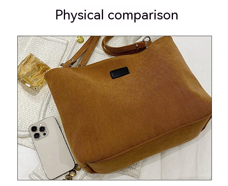 Canvas multifunctional bag women's simple and versatile commuter shoulder bag large capacity fashion tote bag_voghion.com