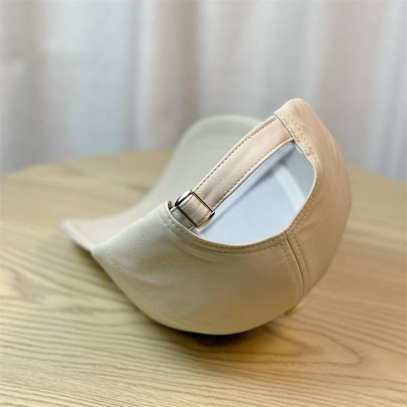 Baseball cap for women with wide brim, hard top, large head circumference, duck tongue hat, leather versatile, and small face_voghion.com