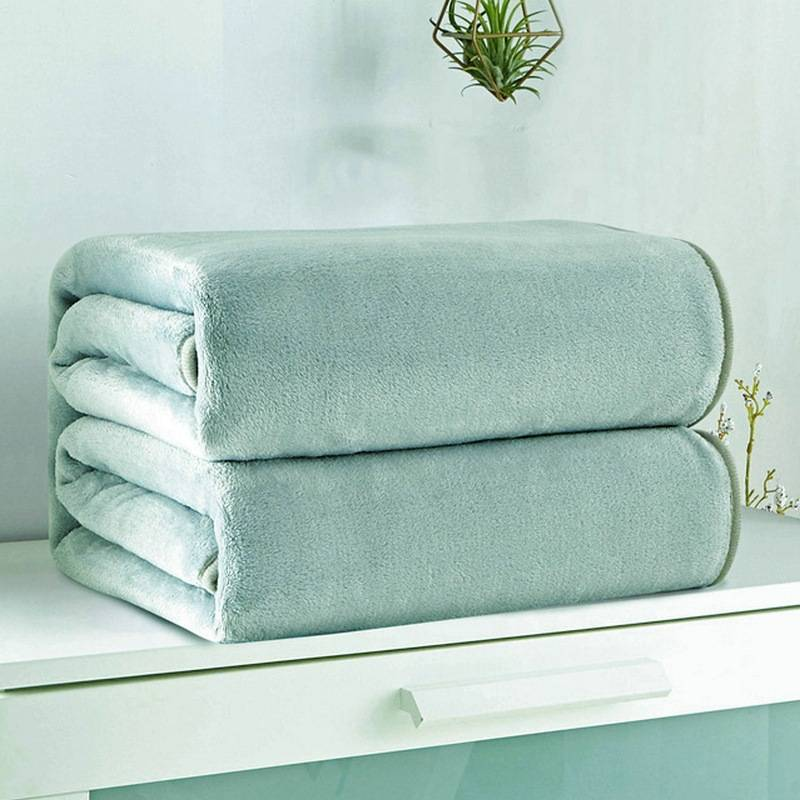 Solid Color Fleece Blanket For Winter - Soft Office Nap & Gift Throw Warm Cozy Blanket For Home & Travel_voghion.com
