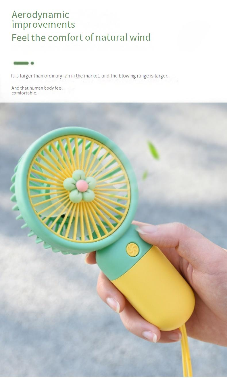 Mini ventilatore portatile ricaricabile tramite USB - Silenzioso e portatile con supporto per telefono, perfetto per scrivania, esterni e viaggi_voghion.com