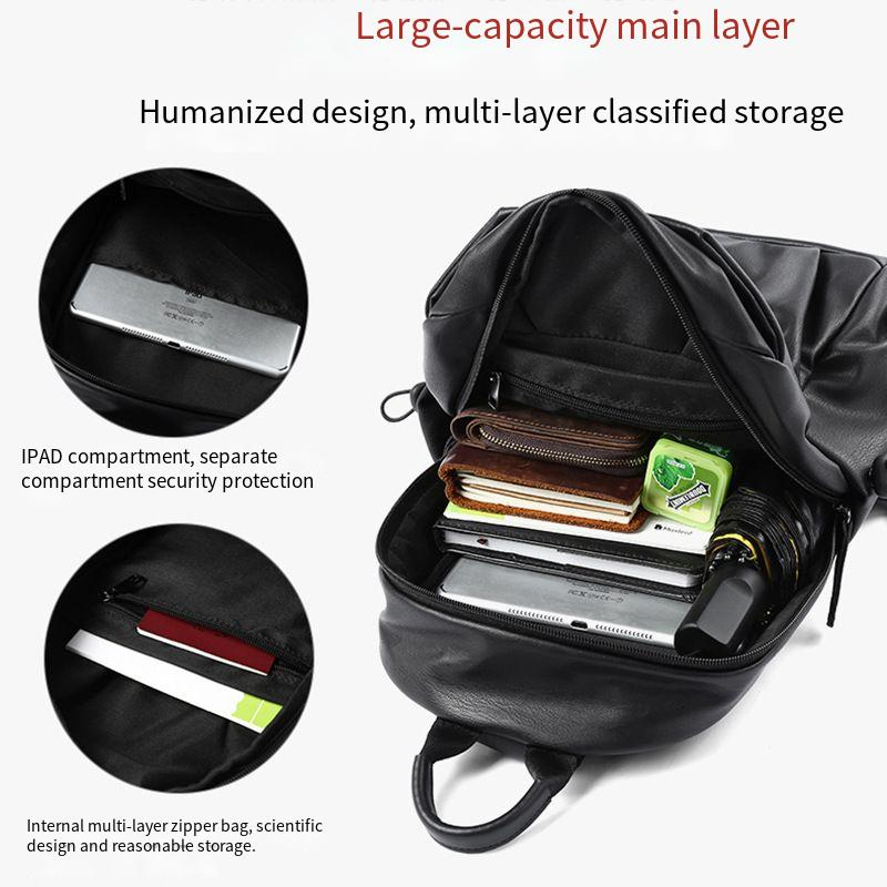 Borse da uomo semplici, casual, in pelle, alla moda, a tracolla, per studenti, da viaggio, piccole e leggere._voghion.com