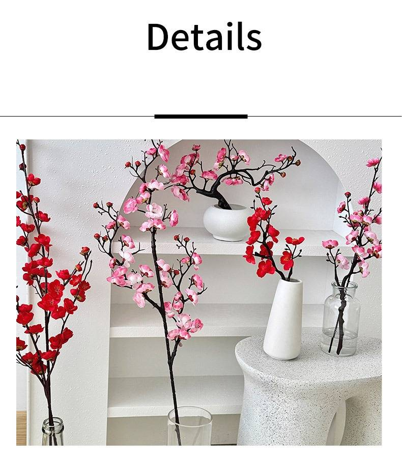 Artificial Plum Blossom Branches, Faux Wax Flower Stems For Home Decor, Wedding, Photography Props, And Floral Arrangements Multiple Colors Available_voghion.com