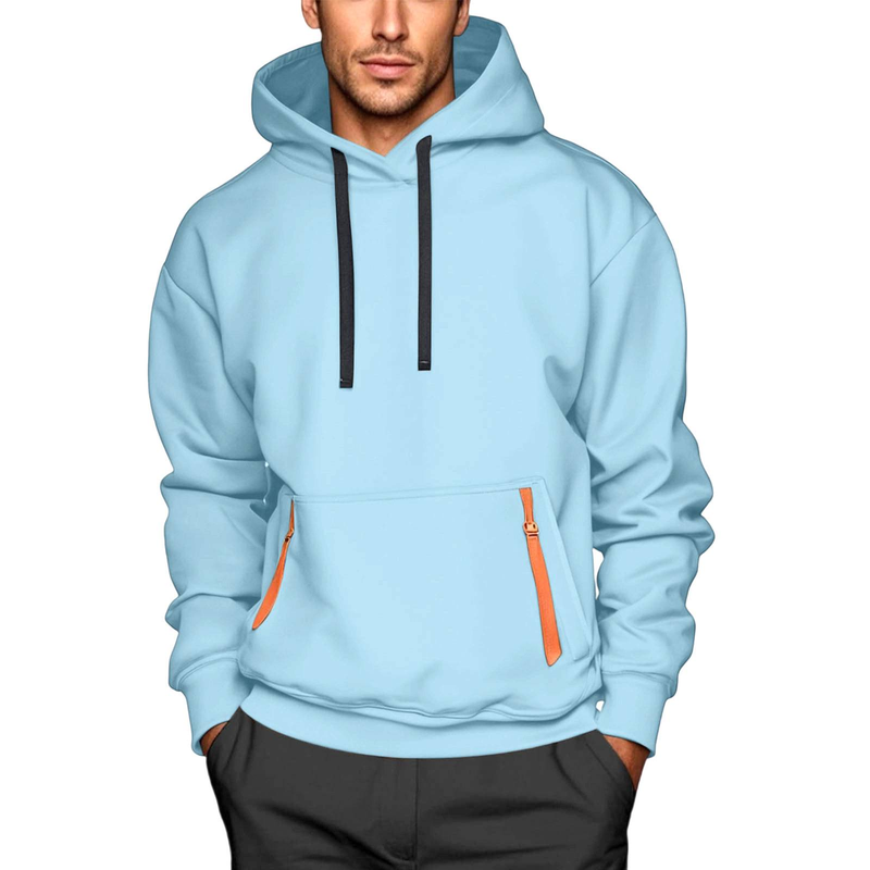 Statement-Hoodie für Herren – Avantgardistischer Pullover mit Schleifenbesatz, V-Ausschnitt und überschnittener Schulterpartie (S-XXXL, 10 kräftige Farben)_voghion.com