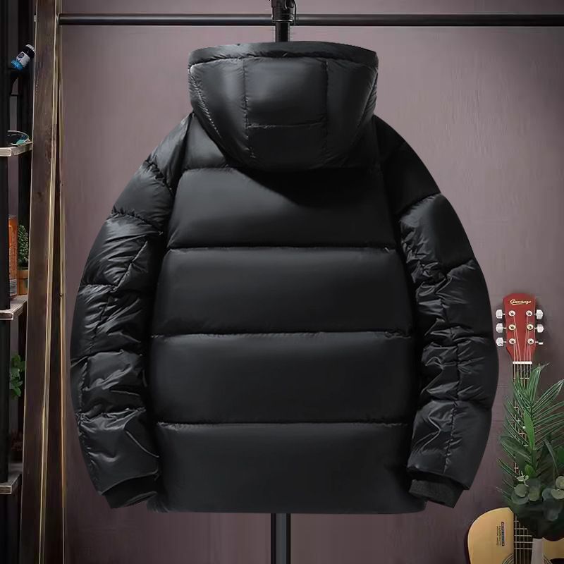 2026 Warmhaltende Oberbekleidung im europäischen und US-amerikanischen Stil mit Reißverschluss für Herren, 100 % Polyester, langärmlig, lässig, mit Reißverschluss, schwarz-goldene Kapuze, Baumwoll-gepolsterte Jacke, M-5XL_voghion.com
