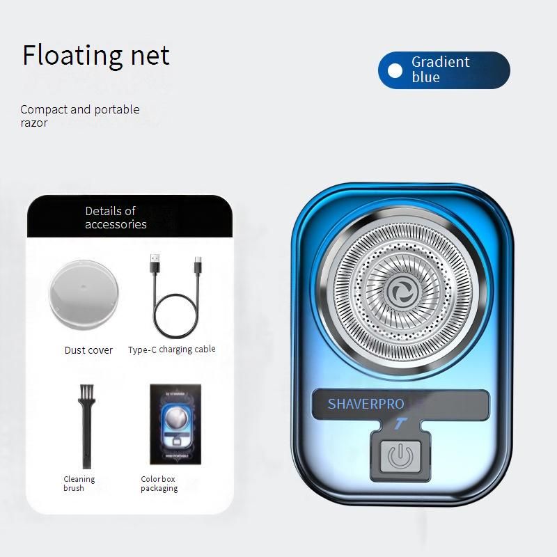 Kompakter Elektrorasierer für Männer, tragbarer Reiserasierer mit rotierendem Mehrklingensystem, LED-Anzeige, wiederaufladbar und wasserdicht,_voghion.com