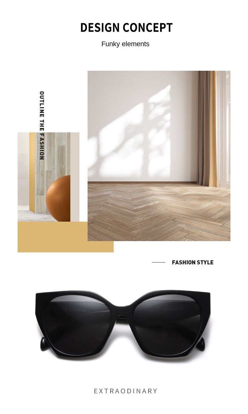Rectangular Panel, Three-dimensional Chevron Pattern, Sun Glasses Model 5018_voghion.com