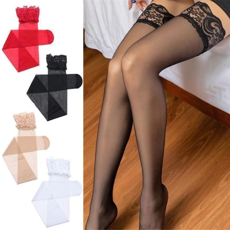 9 Colors Hosiery Knee Cuff Tights Top High Socks_voghion.com