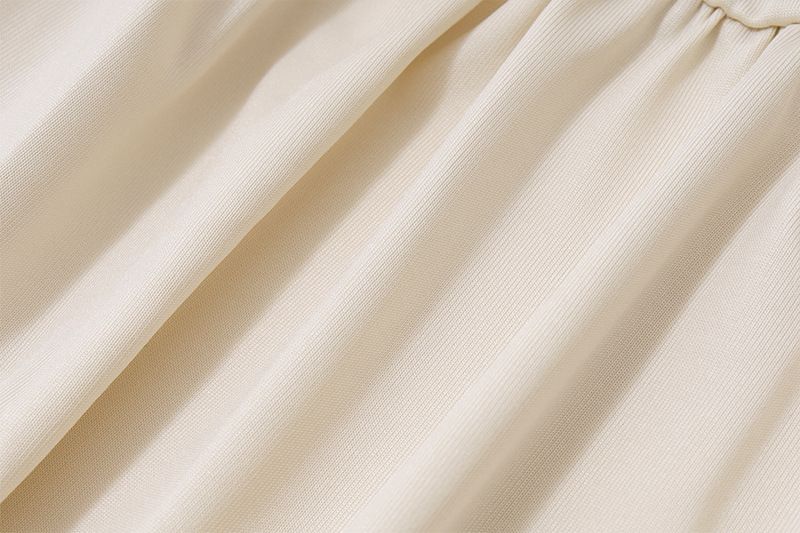 Elegant V-Neck French Style Slimming Top With Ruffled Hem & Sexy Midi Skirt Set – Trendy Women's Outfit_voghion.com