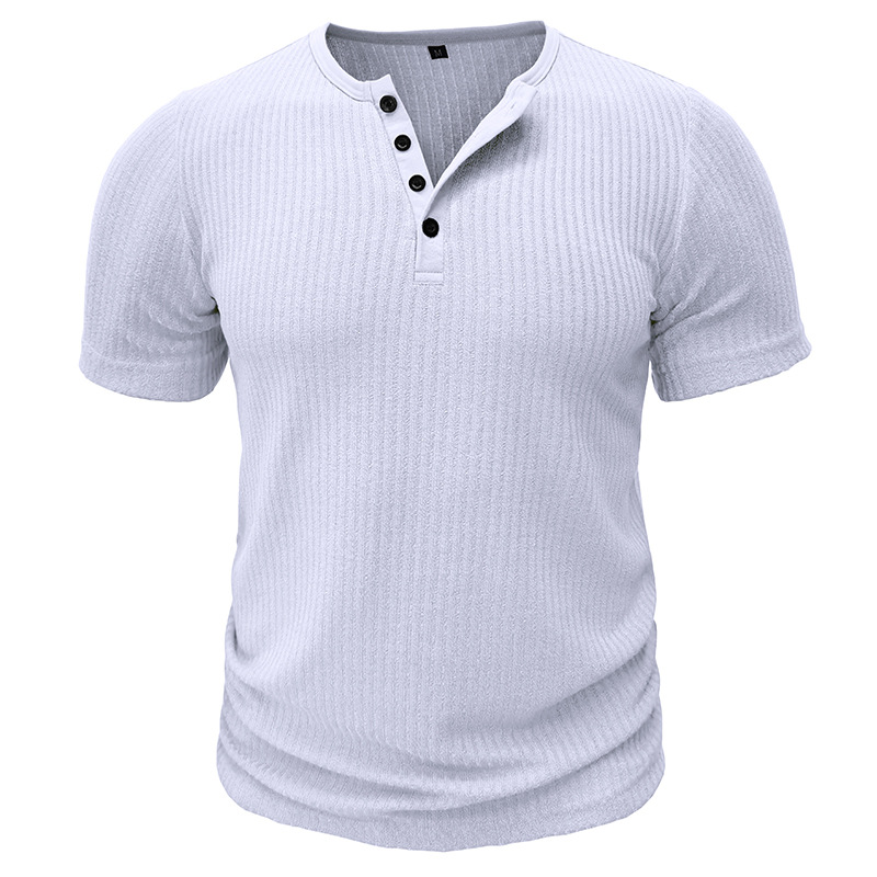 Unbeatable Quality Sports Slimming Muscle Men's Short Sleeved T-shirt Fitness Elastic Thread Tight Fitting Solid Color American Henry_voghion.com
