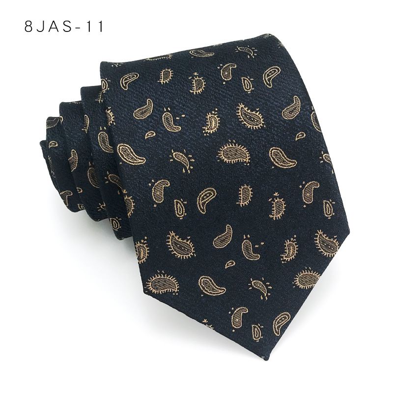 Stropdas heren herfst- en winterformeel zakelijk overhemd champagne koffie bruin kastanje donkere kleur werkpersoneel met de hand bedrukt 8CM_voghion.com