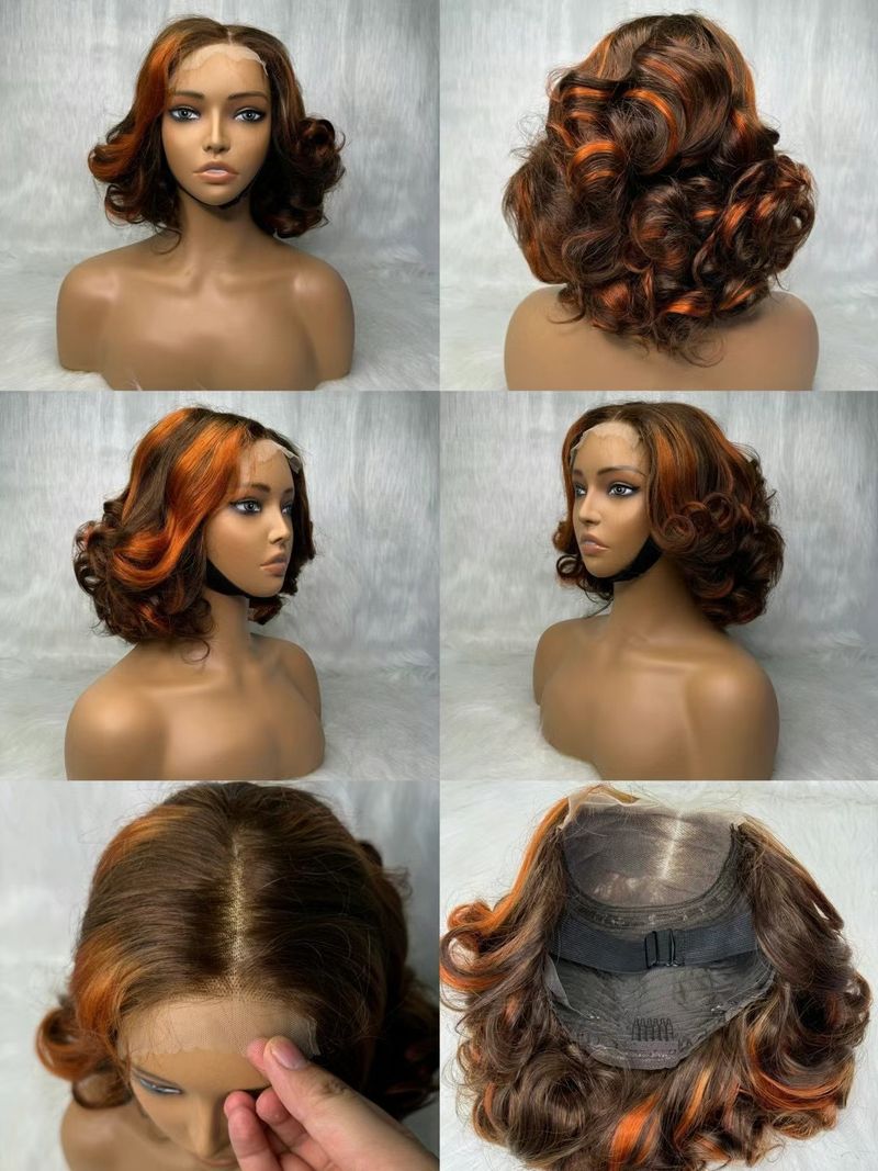 18A Super Double Drawn 5x5 Clousure Lace Wigs Loose Body 100% Human Hair Wigs Bouncy Blonde Light Loose Wave Glueless 5x5 Closure Lace Wig_voghion.com