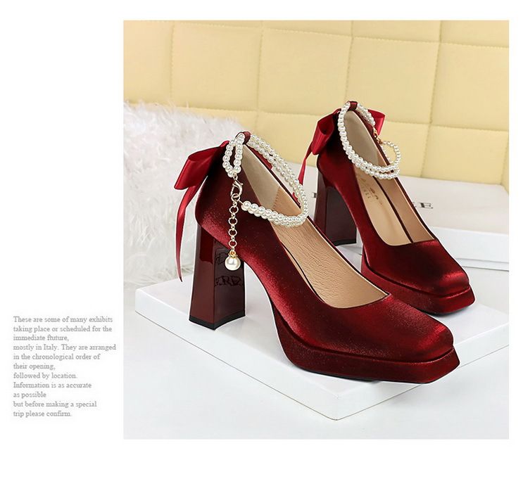 9982-H79TP Scarpe col tacco alto con plateau impermeabile e tacco spesso in versione coreana, con nastro di perle e farfalla_voghion.com