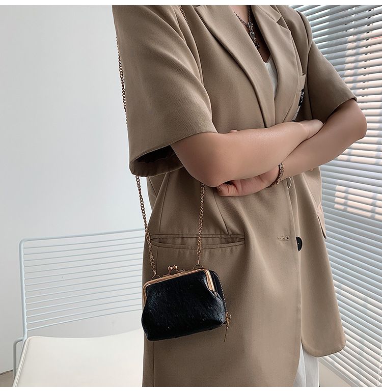 Torebka damska na jedno ramię, wzór strusia, mała torebka typu crossbody, tekstura popularna_voghion.com