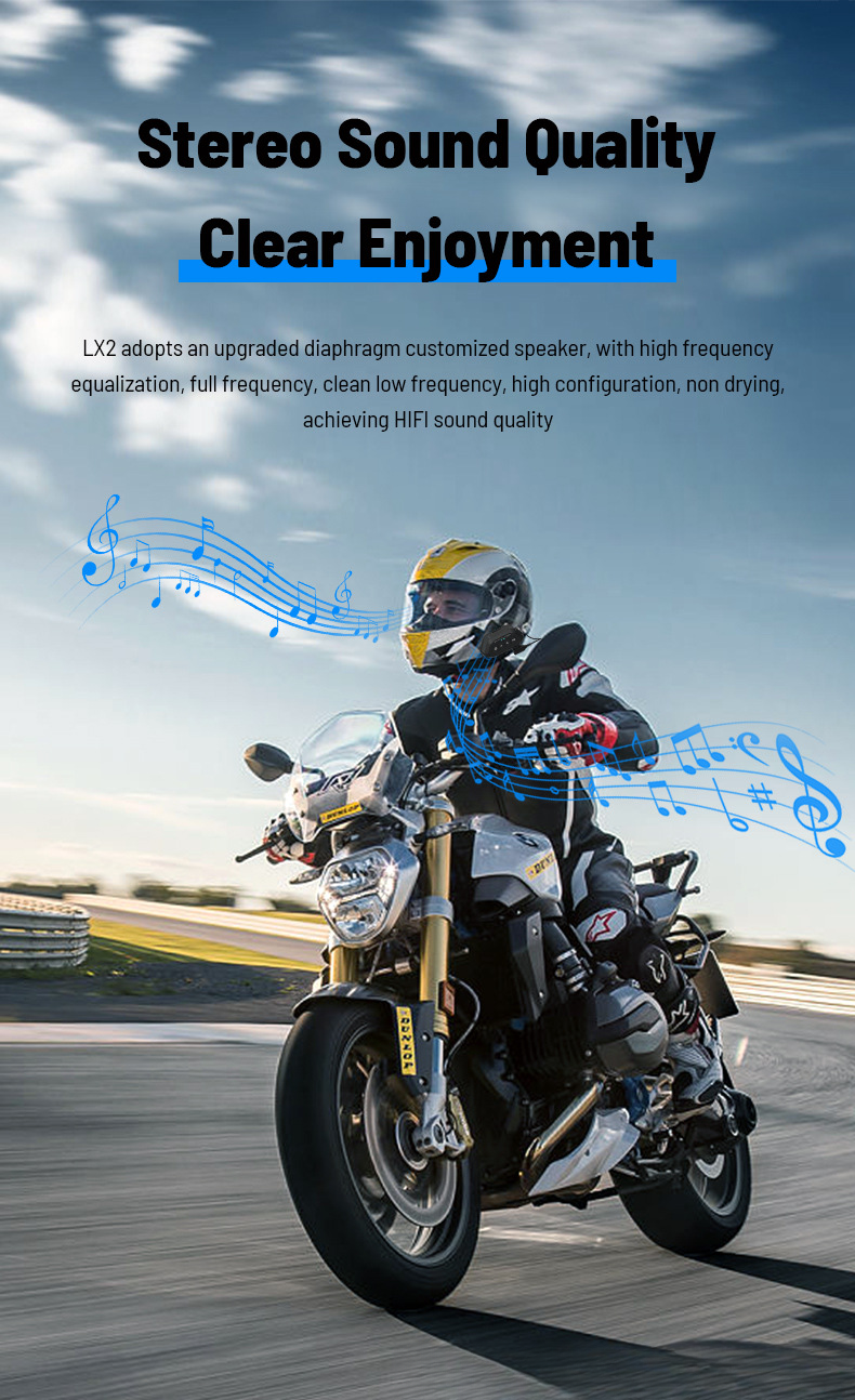 LX2 motociklističke vodootporne bežične 5.3 Bluetooth slušalice s kacigom_voghion.com