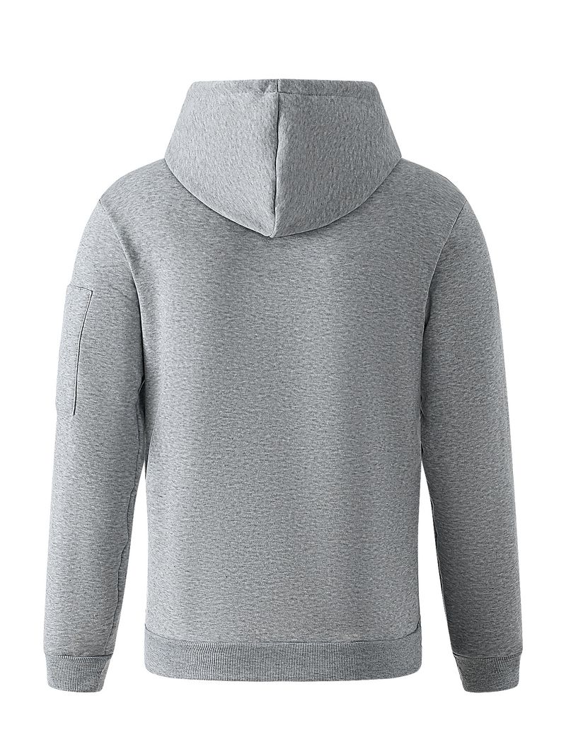 Moletom masculino com capuz e zíper, design de bolso, outono e inverno_voghion.com