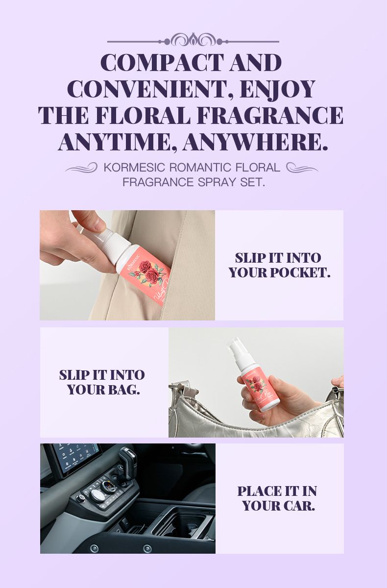 KORMESIC Romantic Floral Fragrance Spray Kit 35ml+35ml+35ml+35ml+35ml_voghion.com