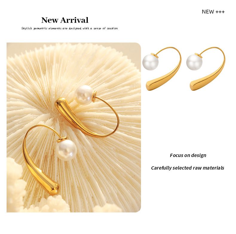 Retro-Stil Einzigartiges Design Ohrringe Titan Stahl plattiert Personalisierte Ohrhaken Nischenmode Ohrringe Schmuck Frauen_voghion.com