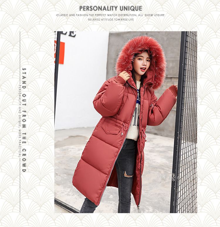 Women's Winter Coat With Faux Fur Hood, Long Padded Jacket, Slim Fit Plus Size Parka, Warm Quilted Outerwear For Cold Weather_voghion.com