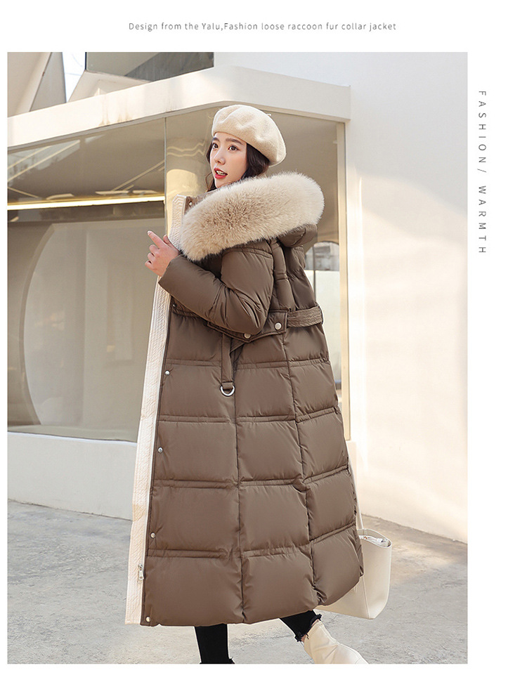 Parka para mujer, abrigos de invierno para mujer, chaqueta de invierno con pelo largo y pesado, cinturón para cultivar la moralidad, abrigo para mujer 2022 8603_voghion.com