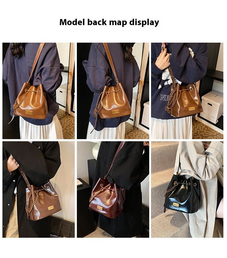 Retro Niche Bucket Bag Dámská nová luxusní módní všestranná malá kabelka přes rameno_voghion.com