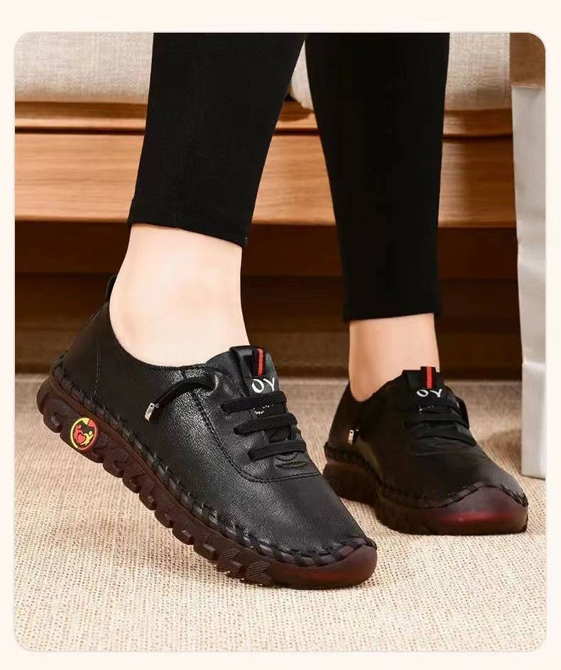 Stock czyste ręcznie szyte linia dużych rozmiarów transgraniczne buty studenckie damskie niezależne płaskie buty dla matki pojedyncze buty codzienne_voghion.com