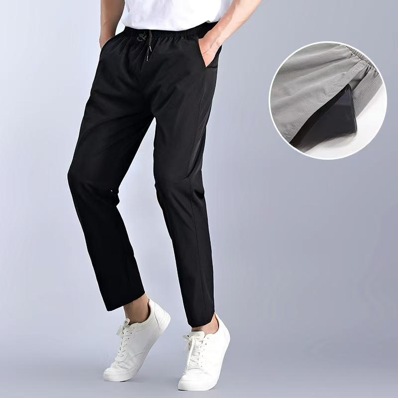 Sports pants, versatile casual cropped pants, running and fitness men's pants, loose ankle pants_voghion.com